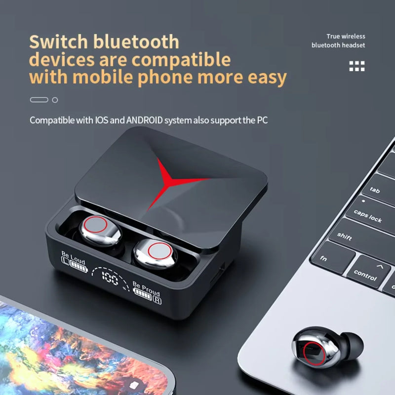 Incrível Fone De Ouvido Para Jogos Bluetooth 5.3 Headset Gaming TWS Sem Fio Com Power Bank Display LED