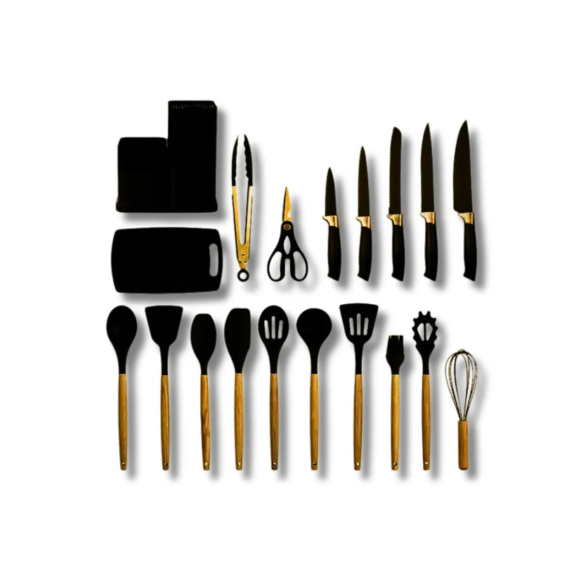 Kit Completo Incrível com 19 Utensílios Essenciais para Cozinha – Ferramentas de Alta Qualidade para Facilitar Seu Dia a Dia