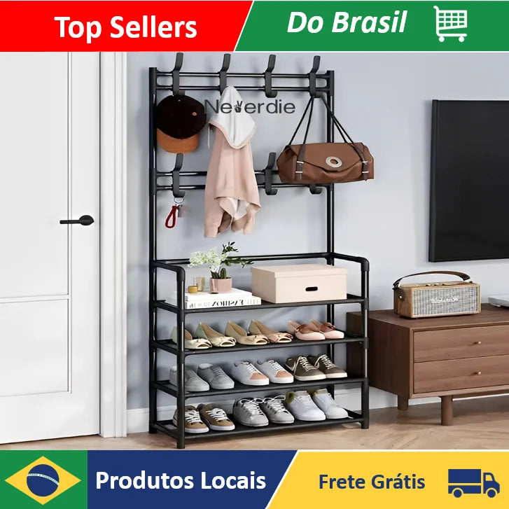 Organizadora Sapateira Cabideiro Arara Suporte Multiuso Para Sapato Tenis Roupa Closet Quarto Armários