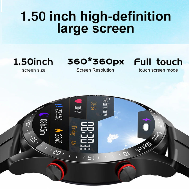 Relógio Espetacular com Bluetooth e ligação Smart Watch for Men, 360x360 HD Display, Frequência Cardíaca, Rastreador de Fitness, ECG, PPG, Smartwatches de Negócios para Huawei, Novo, 2024/2025