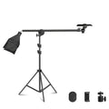 Tripé de telefone c suporte para estúdio fotográfico 2m com barra transversal de 1.4m braço saco de areia suporte para fotografia telefone flash gravação de vídeo