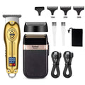 Máquina de cortar cabelo e barba Kemei KM-2628 KM-678 KM-2024/2025 kit profissional, elétrica recarregável, barbeador aparador de cabelo kit masculino