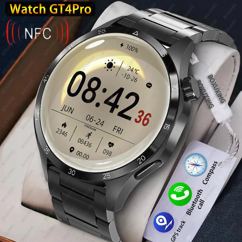 Relógio Super Inteligente da Huawei-GT4Pro Smartwatch para homens, tela HD AMOLED, chamada Bluetooth, monitoramento de saúde NFC, smartwatch, 4 Pro, novo, 2024/2025