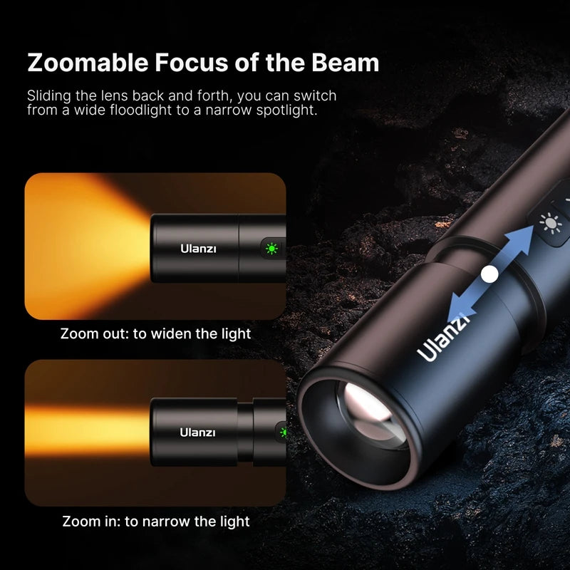 Ulanzi-lanterna de vídeo regulável para fotografia ao ar livre, bi-color, brilho, zoom, luz de vídeo, LM07
