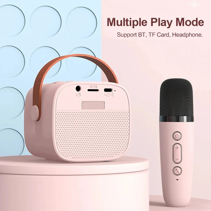 Caixa e  Microfone sem fio Bluetooth, som máquina Karaoke Sistema portátil BT PA falante Reprodutor MP3 de música de microfones