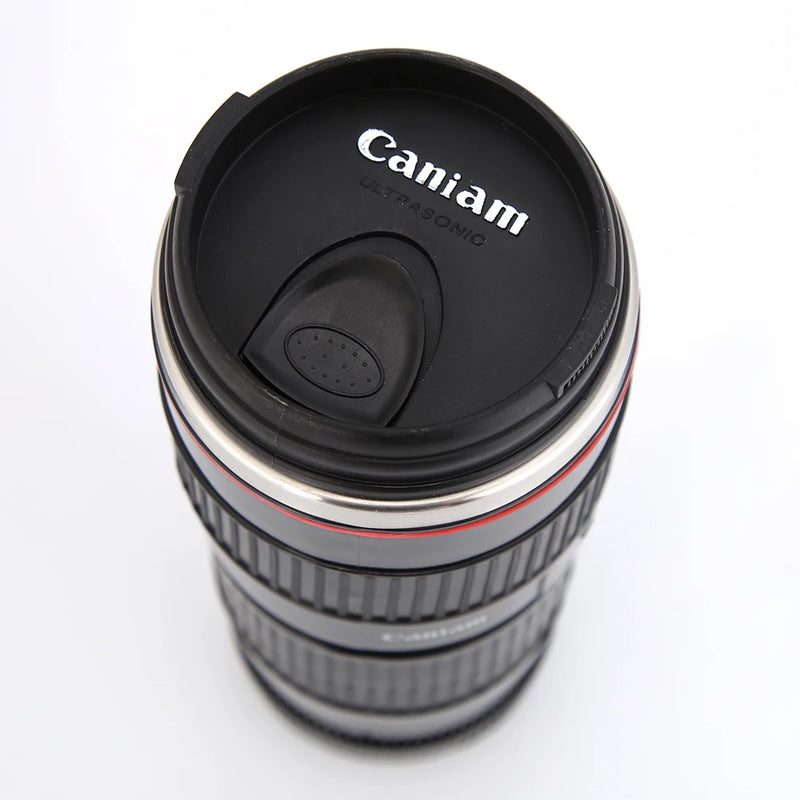 Lens Coffee Mug Leak Proof Photo Coffee Cup Rust-free Stainless Steel Water Bottle Gifts for Lovers Valentine's Day 400ml Camera