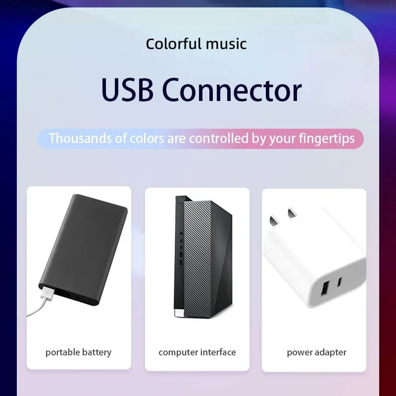 Led Inteligentesinfonia Com controle Remoto, Controle de som captador luz rgb música ritmo lâmpada ambiente com controle app para tv computar jogos desktop decoração