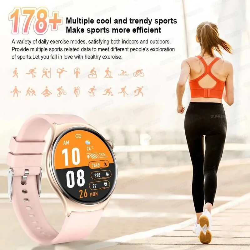 Smartwatch NFC para Mulheres, Smartwatch com Tela HD, Frequência Cardíaca, Rastreamento GPS, Chamadas por Voz, Huawei, Xiaomi, Novo, Senhoras, 466x466, 2024/2025
