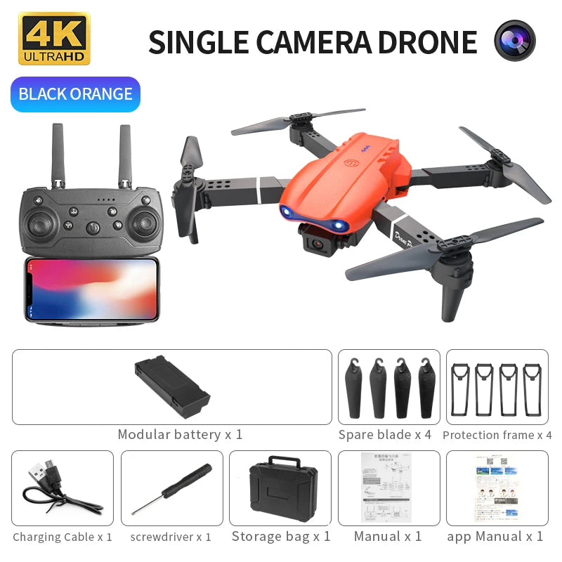 Drone, QJ-E99 K3 Pro Dual Camera RC Quadcopter Brinquedos, Helicóptero Drone, Alto Modo de Espera, Dobrável, Mini, WIFI, Fotografia Aérea, HD, 4K