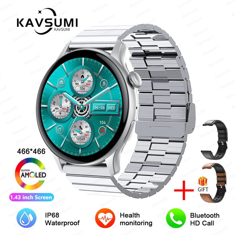 Smartwatch NFC para Mulheres, Smartwatch com Tela HD, Frequência Cardíaca, Rastreamento GPS, Chamadas por Voz, Huawei, Xiaomi, Novo, Senhoras, 466x466, 2024/2025