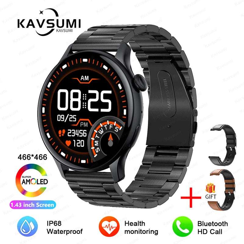 Smartwatch NFC para Mulheres, Smartwatch com Tela HD, Frequência Cardíaca, Rastreamento GPS, Chamadas por Voz, Huawei, Xiaomi, Novo, Senhoras, 466x466, 2024/2025
