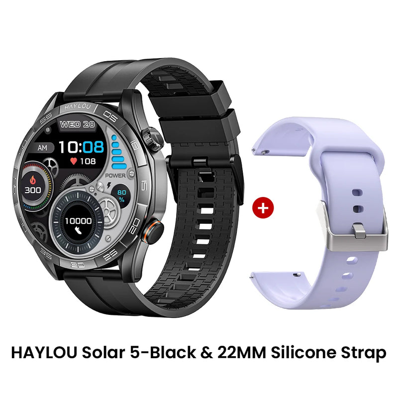 Relógio HAYLOU Solar 5 Com Chamada por Voz Smartwatch 1.58'' AMOLED Display 60Hz Smart Watch 24H Monitoramento de Saúde Smartwatch Esportivo para Homens