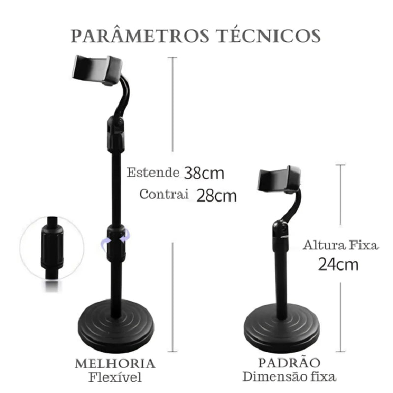 Pedestal para Casa, Mesa, Bancada, Rotação 360, Ideal Para se gravar para redes sociais, perfeito para influenciadores ° Amoled