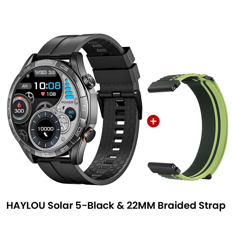 Relógio HAYLOU Solar 5 Com Chamada por Voz Smartwatch 1.58'' AMOLED Display 60Hz Smart Watch 24H Monitoramento de Saúde Smartwatch Esportivo para Homens