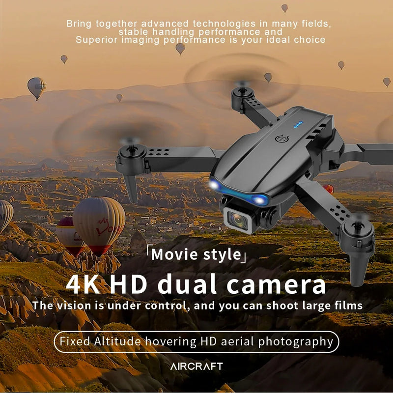 Drone, QJ-E99 K3 Pro Dual Camera RC Quadcopter Brinquedos, Helicóptero Drone, Alto Modo de Espera, Dobrável, Mini, WIFI, Fotografia Aérea, HD, 4K