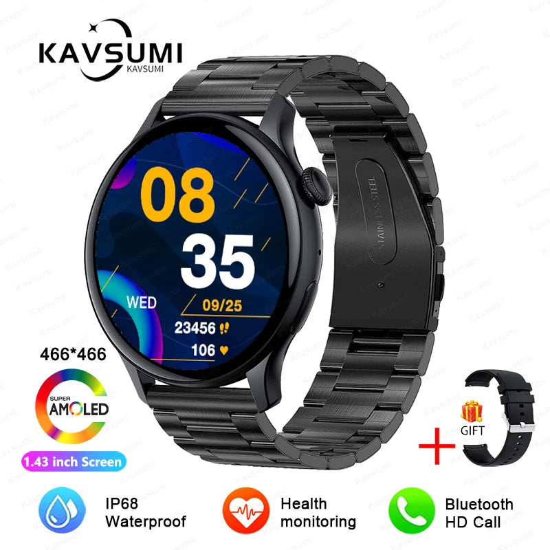 Smartwatch NFC para Mulheres, Smartwatch com Tela HD, Frequência Cardíaca, Rastreamento GPS, Chamadas por Voz, Huawei, Xiaomi, Novo, Senhoras, 466x466, 2024/2025