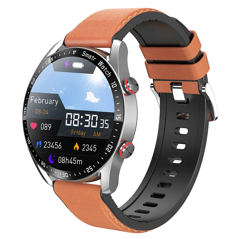 Relógio Espetacular com Bluetooth e ligação Smart Watch for Men, 360x360 HD Display, Frequência Cardíaca, Rastreador de Fitness, ECG, PPG, Smartwatches de Negócios para Huawei, Novo, 2024/2025