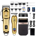 Máquina de cortar cabelo e barba Kemei KM-2628 KM-678 KM-2024/2025 kit profissional, elétrica recarregável, barbeador aparador de cabelo kit masculino