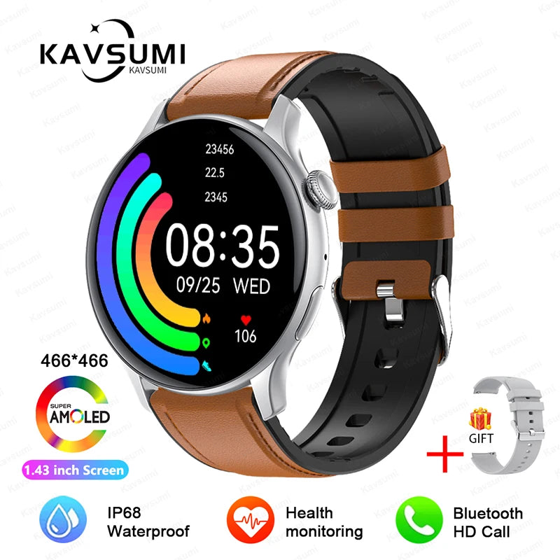 Smartwatch NFC para Mulheres, Smartwatch com Tela HD, Frequência Cardíaca, Rastreamento GPS, Chamadas por Voz, Huawei, Xiaomi, Novo, Senhoras, 466x466, 2024/2025