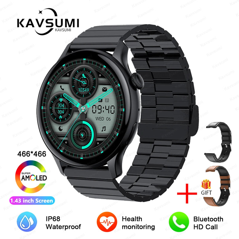 Smartwatch NFC para Mulheres, Smartwatch com Tela HD, Frequência Cardíaca, Rastreamento GPS, Chamadas por Voz, Huawei, Xiaomi, Novo, Senhoras, 466x466, 2024/2025